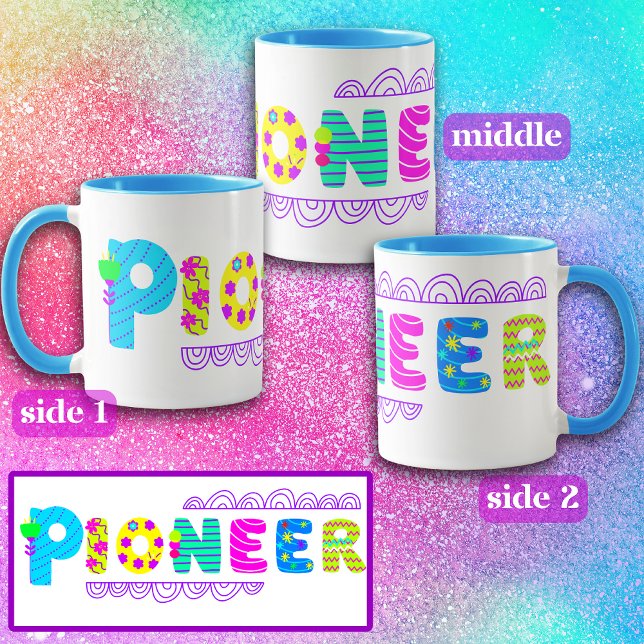 Mug JW Pioneer Fun Bright Letters envelopper autour de (Créateur téléchargé)