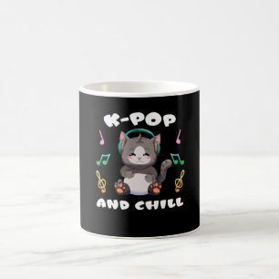 Mug K-Pop and Chill Anime Cat Manga Music Kpop Fans