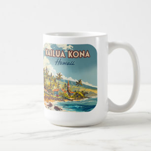 Mug Kailua Kona Hawaii Big Island Beach Vintage