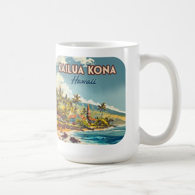 Mug Kailua Kona Hawaii Big Island Beach Vintage (Droite)