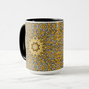 Mug Kaléidoscope de cru d'argent d'or de métal