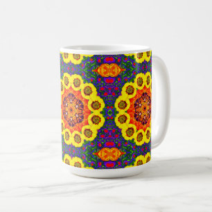 Mug Kaléidoscope de fleurs dorées