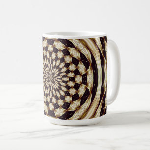 Mug Kaleidoscope de fleurs en mandala décor en ivoire