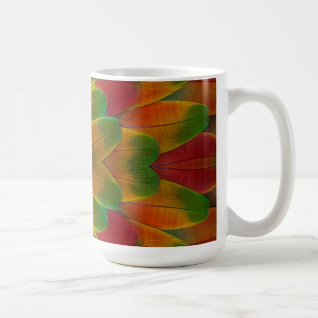 Mug kaléidoscope de plumes de perroquet ara (Droite)