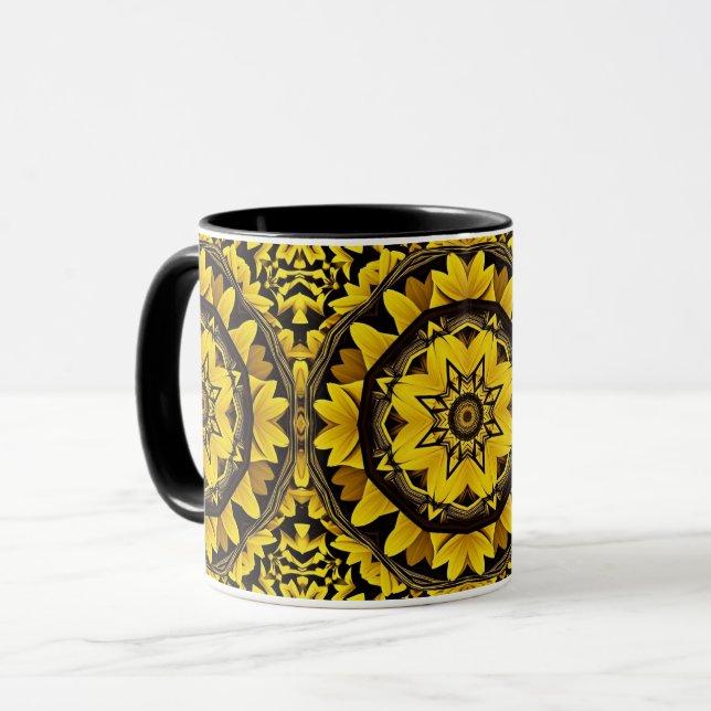 Mug Kaleidoscope de tournesol (Devant gauche)