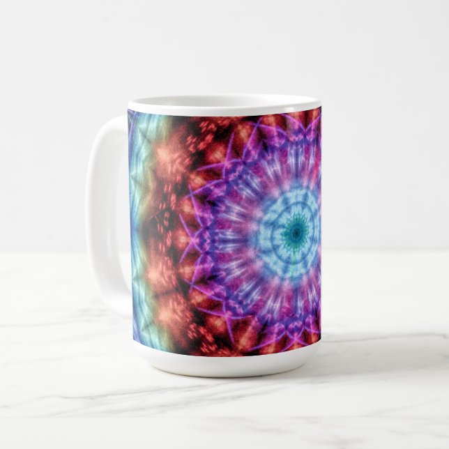 Mug Kaleidoscope dynamique Mandala Art coloré (Devant gauche)