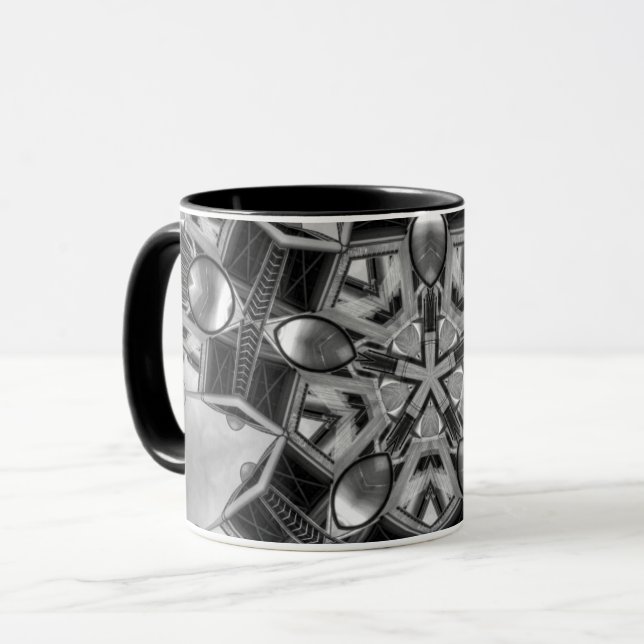 Mug Kaléidoscope gris foncé Star... (Devant gauche)