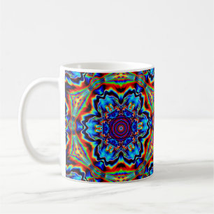 Mug Kaleidoscope psychédélique bleu rouge et vert