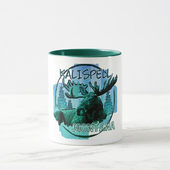Mug Kalispell Montana moose rustique (Centre)