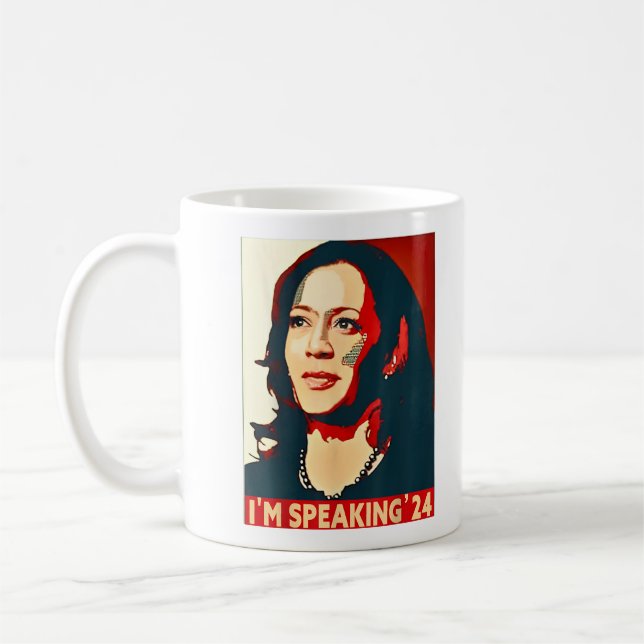 Mug Kamala Harris 2024 Drôle Je parle '24 (Gauche)