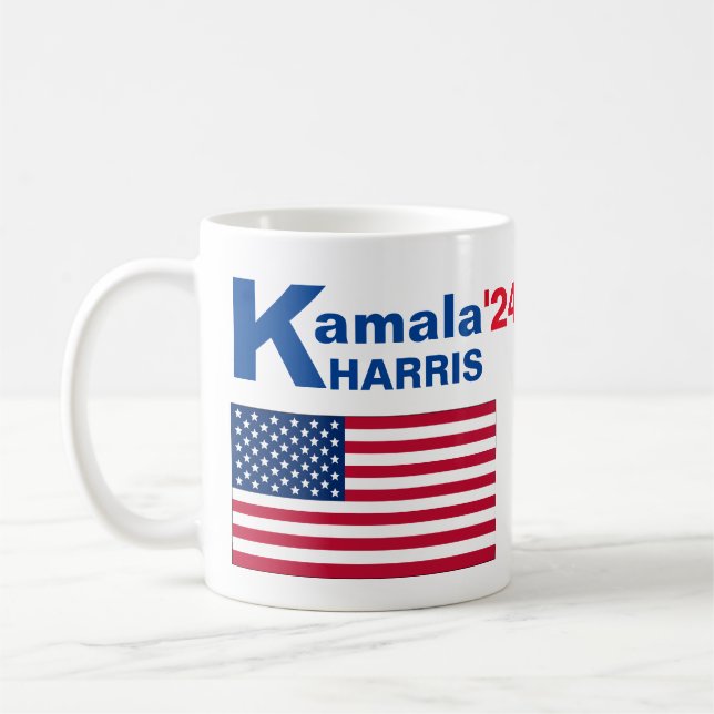 Mug Kamala Harris avec drapeau américain (Gauche)