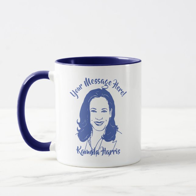 Mug Kamala Harris Line Texte personnalisé (Gauche)