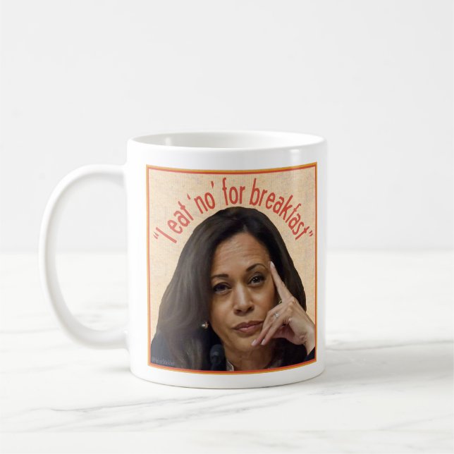 Mug Kamala Harris mange NON pour le petit-déjeuner mue (Gauche)