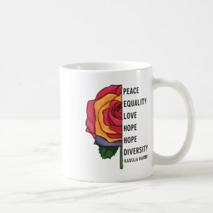 Mug Kamala Harris Peace Love Equality Hope Diversity 1