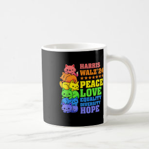 Mug Kamala Harris Tim Wheimer 2024 Peace Cat Lgbt Harr