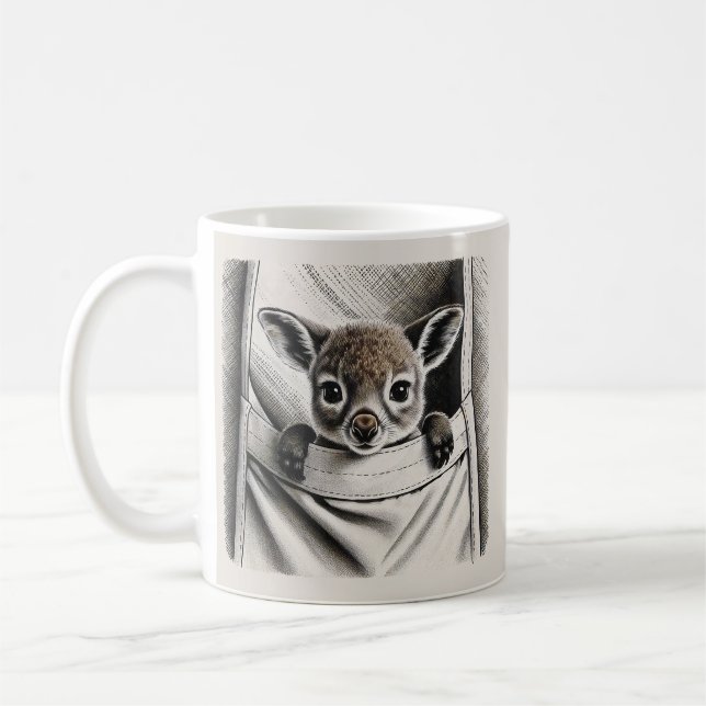 Mug Kangaroo Mug, mignonne bébé Joey Design (Gauche)