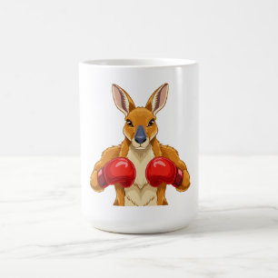 Mug Kangourou animé avec des gants de boxe rouges