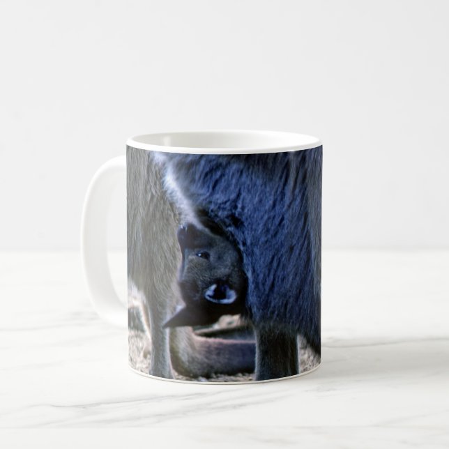 Mug Kangourou bébé dans la poche de la mère - Australi (Devant gauche)