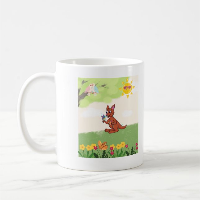Mug Kangourou heureux dans la forêt (Gauche)