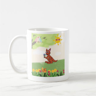 Mug Kangourou heureux dans la forêt