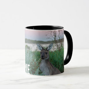 Mug Kangourou personnalisé Coucher de soleil Lac Austr