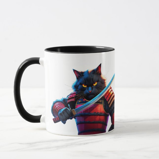 Mug Kaoru el Gato Samurái – Felino Épico con Katana (Gauche)