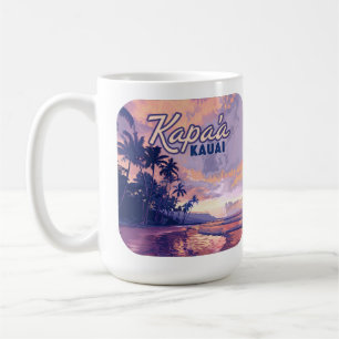 Mug Kapaa Kauai Hawaii Beach Coucher de soleil Palmier