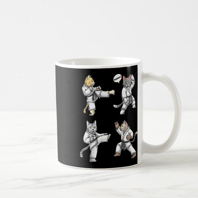 Mug Karate Cats Martial Art Training Black Belt Taekwo (Droite)