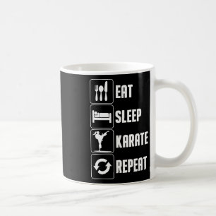 Mug Karaté Design Drôle Hommes Femmes Manger Sleep Kar