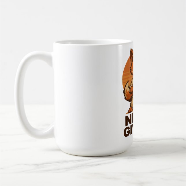 Mug Karate Fox - Ne jamais abandonner Motivation japon (Gauche)