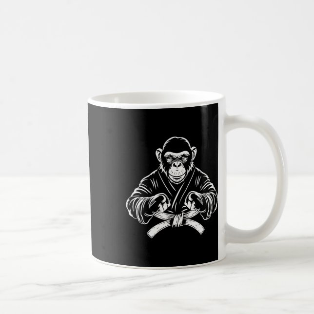 Mug Karate Monkey Dessin Kickboxing Jiu-jitsu Mixed ma (Droite)