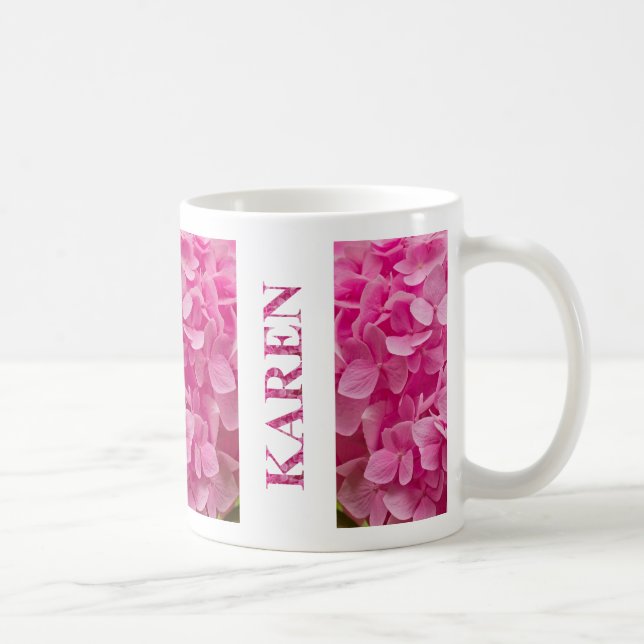 Mug "Karen" en lettres et fleurs d'hydrangée de printe (Droite)