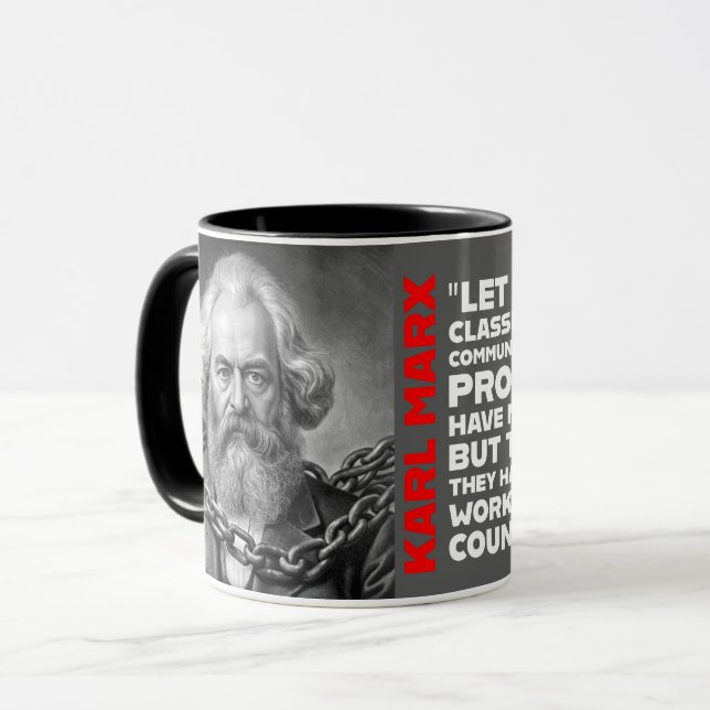 Mug Karl Marx Perdez-les chaînes ! les travailleurs s' (Devant gauche)