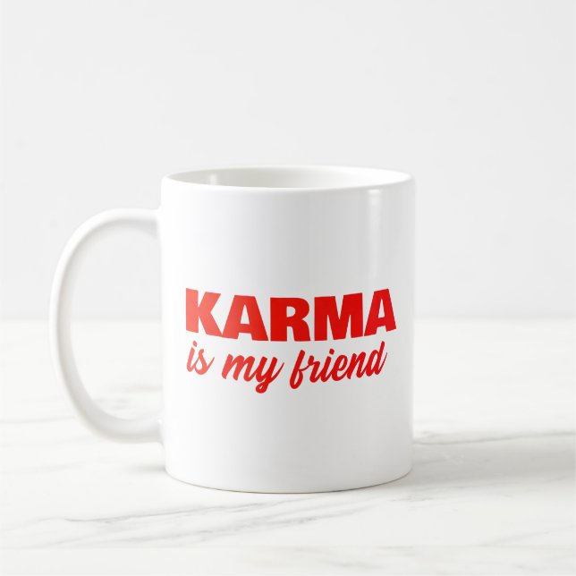 Mug Karma est mon ami Gras Rouge Gras (Gauche)