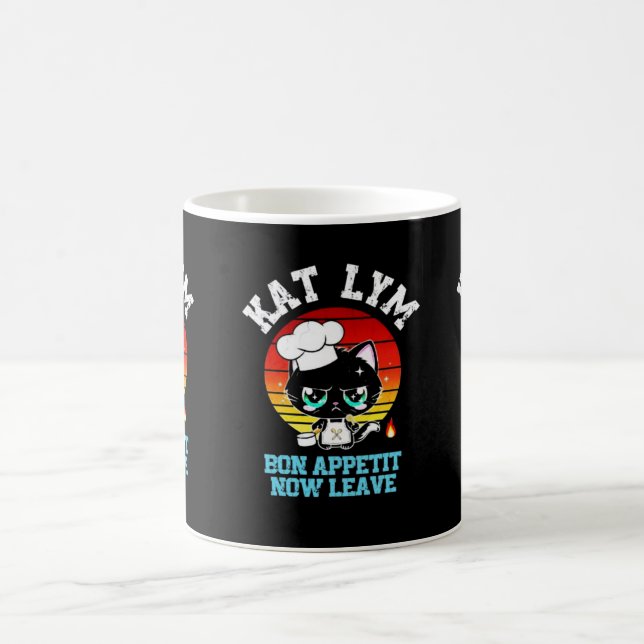Mug Kat Lym Sarcastic Chef Cat - Bon Appetit Now Leave (Centre)
