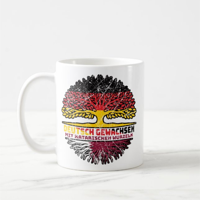 Mug Katar Katarisch Deutsch Deutschland Baum Wurzel (Gauche)