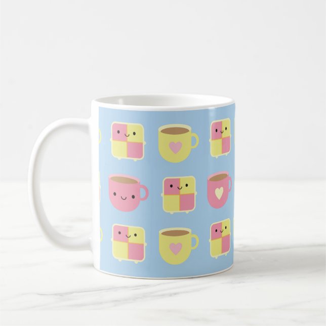 Mug Kawaii Battenberg Cake & Cup of Tea (Gauche)