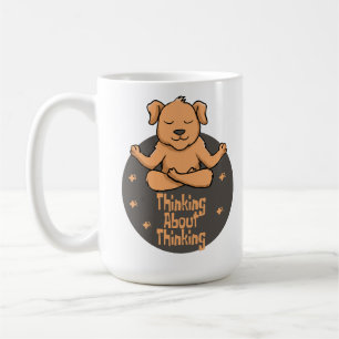 Mug Kawaii brun chien pratique yoga pose et pensée