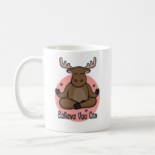 Mug Kawaii brun zébu animal faisant du yoga pose