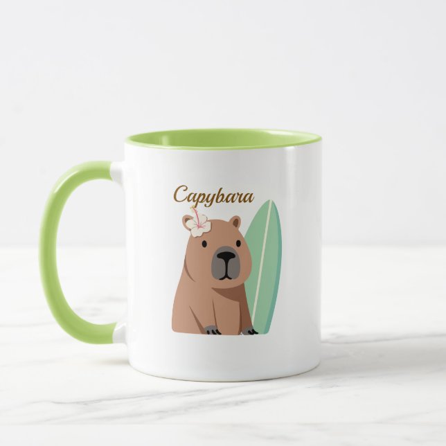 Mug Kawaii Capybara Coffee Cup, Funny Animal Gift, Aes (Gauche)