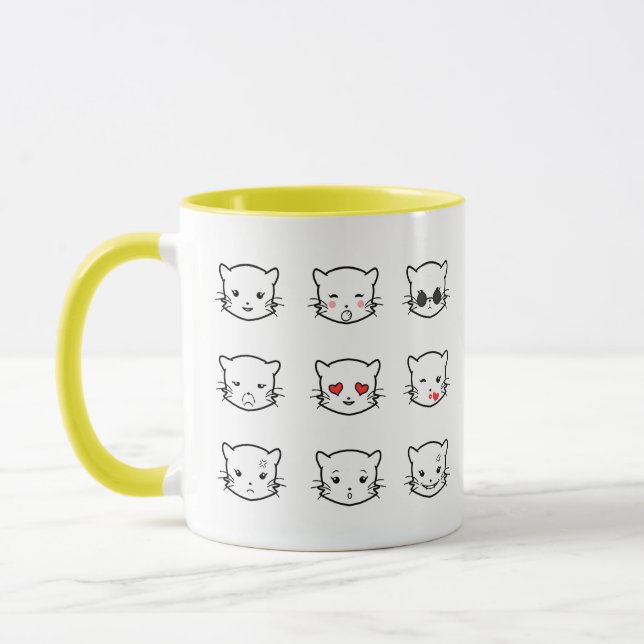 Mug Kawaii Cat Emoji (Gauche)
