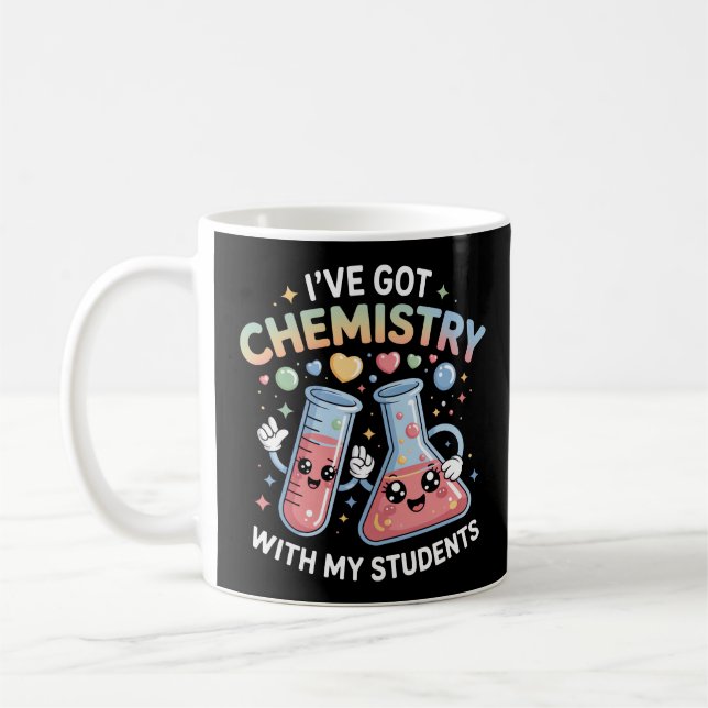 Mug Kawaii Chemistry Teacher Cute Beaker & Test Tube  (Gauche)