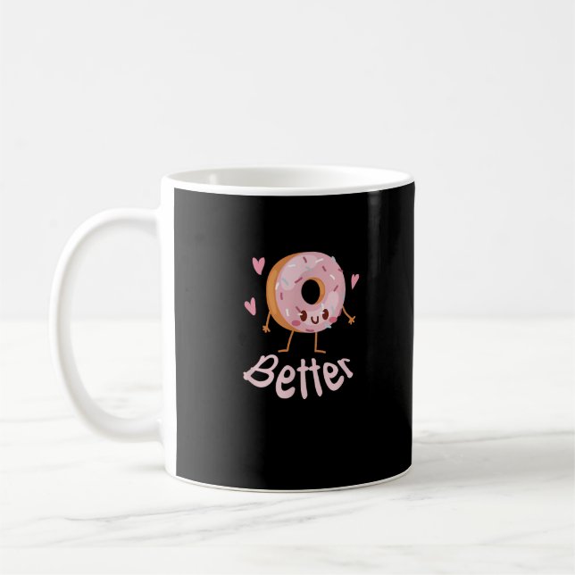 Mug Kawaii Couple Café et Beignet Mieux Ensemble (Gauche)