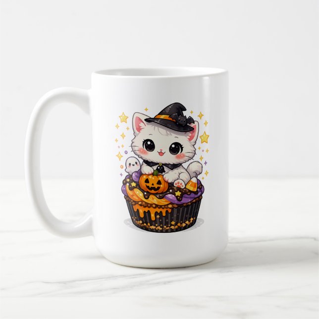 Mug Kawaii Cupcake Sorcière Kitty  (Gauche)