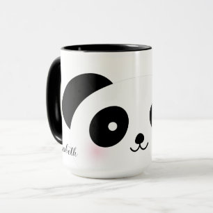 Mug Kawaii Cute Cartographie Panda Bear Nom personnali