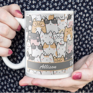 Mug Kawaii Cute Cats Motif Personnalisé