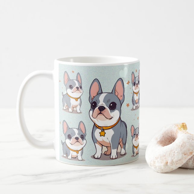 Mug Kawaii French Bulldog (Avec donut)