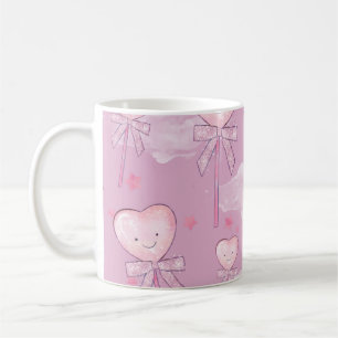 Mug Kawaii Heart Lollipop Motif - Pastel Purple