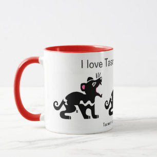 Mug Kawaii - J'aime les DIABLES Tasmaniens - Amoureux