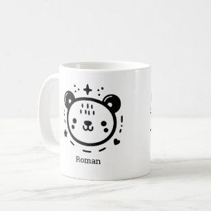 Mug Kawaii mignon visage ours - Kawaii minimaliste lig